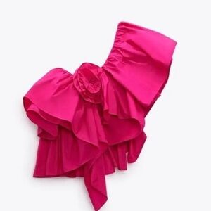Zara Ruffled Asymmetric Top